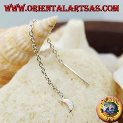 Silberohrringe mit 6 cm glatter Mondkette