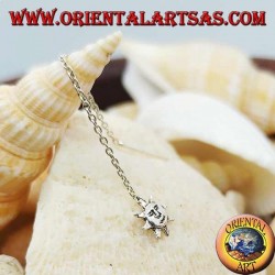 Boucles d'oreilles chaîne en argent avec 6 cm de soleil