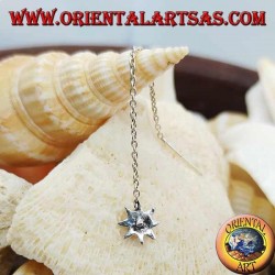 Boucles d'oreilles chaîne en argent avec 6 cm de soleil