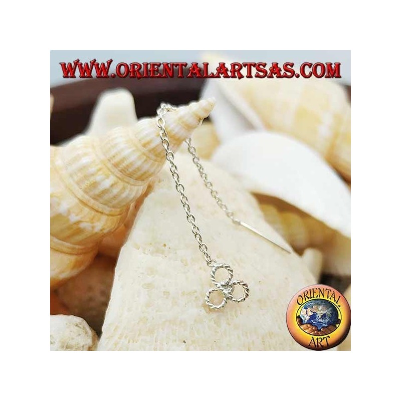 Pendientes de plata con trébol de 6 cm.