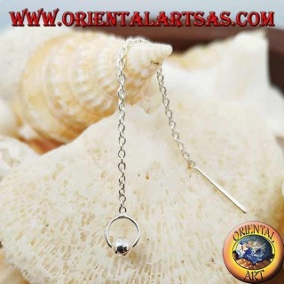 Orecchini in argento a catenina con infradito da 6 cm