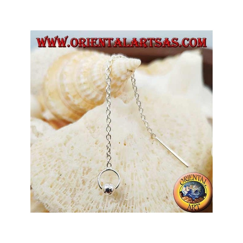 Orecchini in argento a catenina con infradito da 6 cm