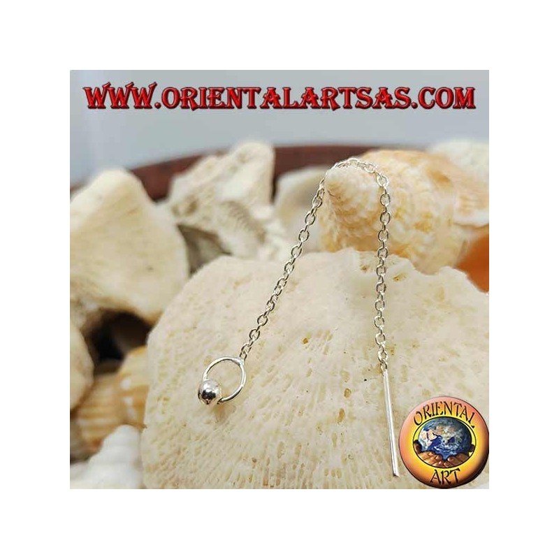 Boucles d'oreilles chaîne en argent avec tongs de 6 cm
