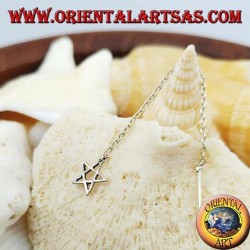 Silberne Kettenohrringe mit 6 cm durchbrochenem Stern