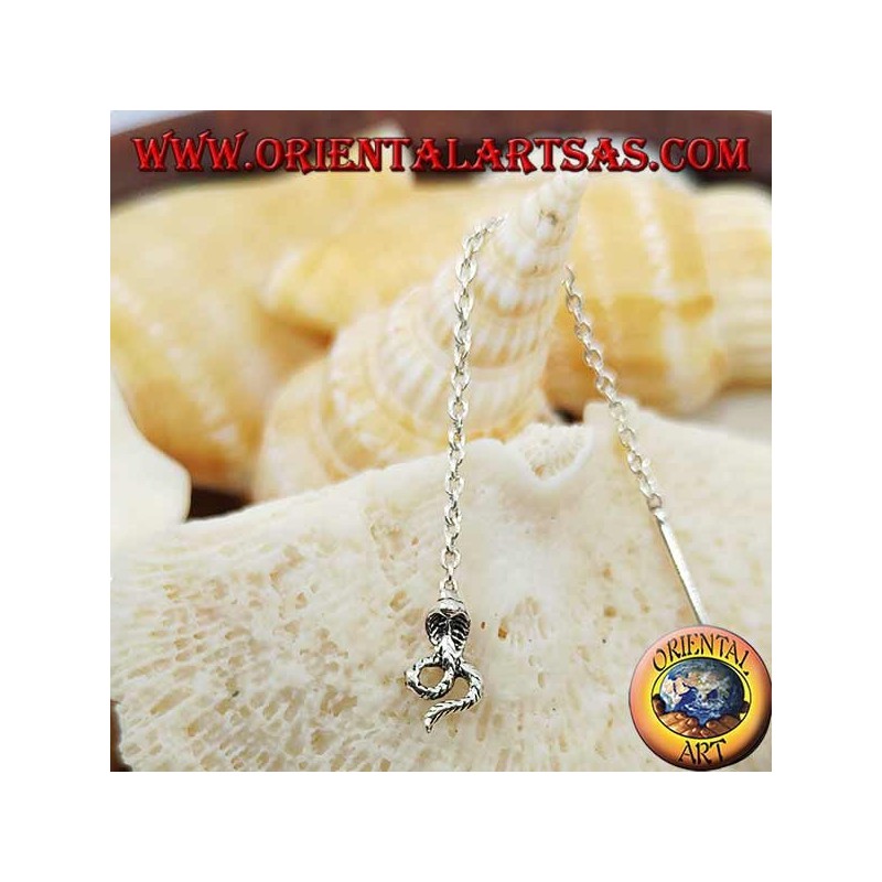 Silberkettenohrringe mit 6 cm Kobra