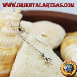 Boucles d'oreilles chaîne en argent avec cobra 6 cm