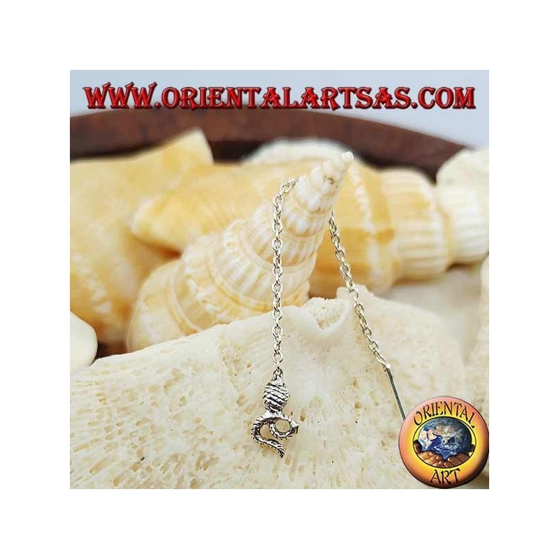 Boucles d'oreilles chaîne en argent avec cobra 6 cm