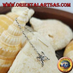 Boucles d'oreilles chaîne en argent avec papillon 6 cm