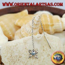 Boucles d'oreilles chaîne en argent avec papillon 6 cm
