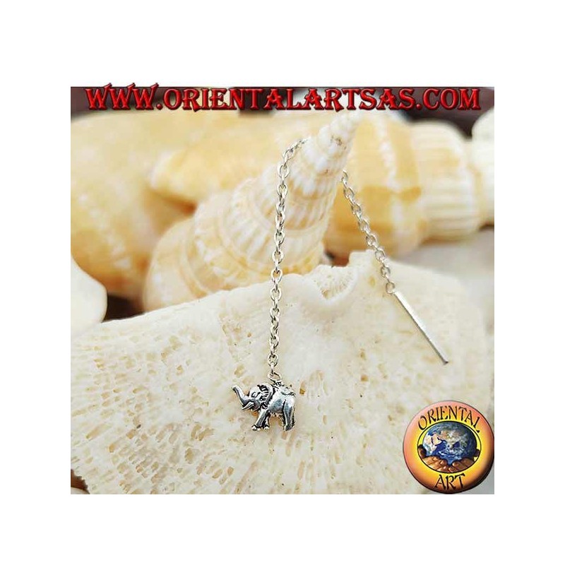 Pendientes de plata con elefante de 6 cm.