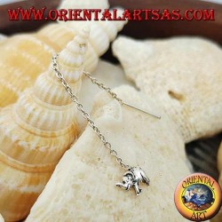 Boucles d'oreilles chaîne en argent avec éléphant 6 cm