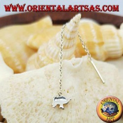 Pendientes de plata con elefante de 6 cm.