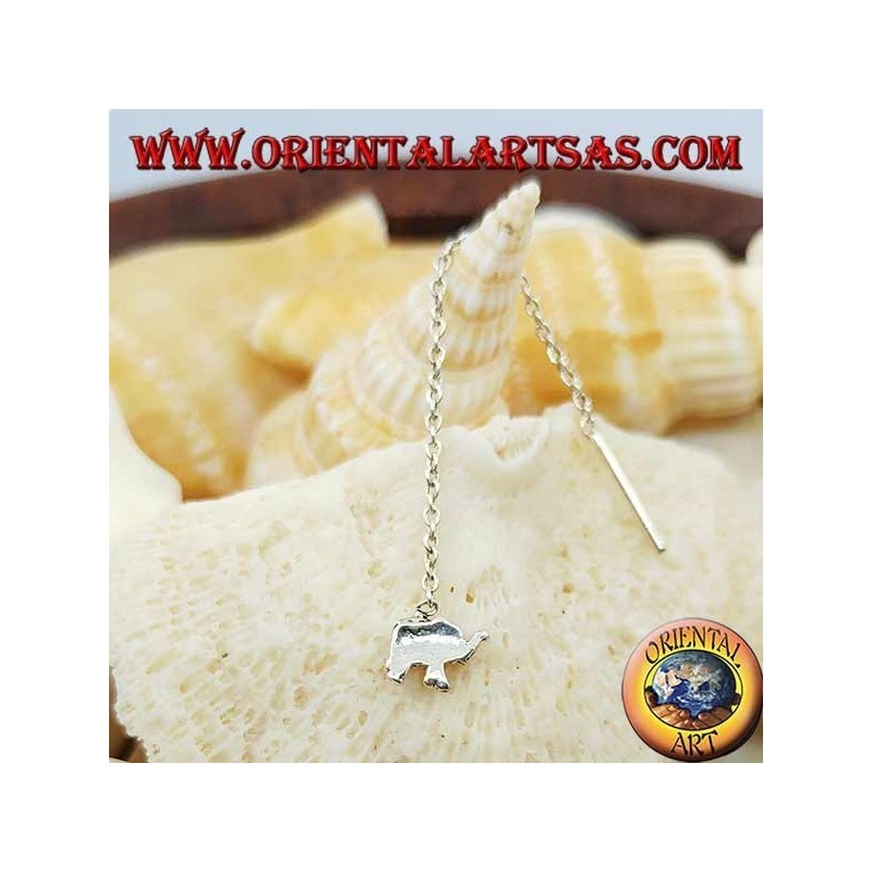 Orecchini in argento a catenina con elefante da 6 cm
