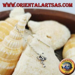Silberne Kettenohrringe mit 6 cm Frosch