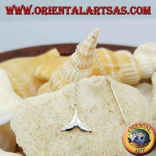 Pendientes de plata con cadena de cola de ballena de 6 cm.