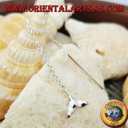 Pendientes de plata con cadena de cola de ballena de 6 cm.