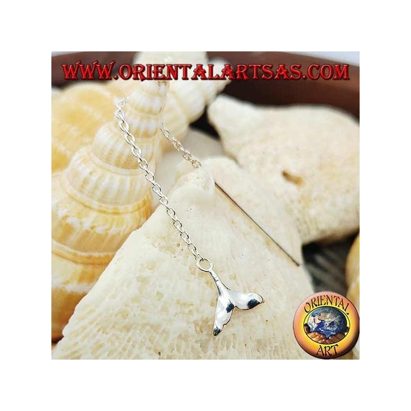 Pendientes de plata con cadena de cola de ballena de 6 cm.