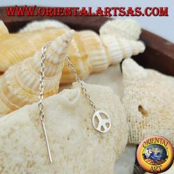 Pendientes de plata con símbolo de paz de 6 cm.