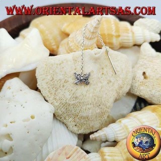 Pendientes de plata con mariposa estilizada de 6 cm.