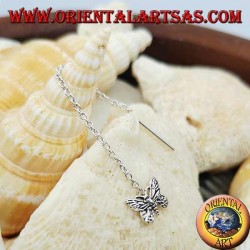 Boucles d'oreilles chaîne en argent avec papillon stylisé 6 cm