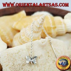 Boucles d'oreilles chaîne en argent avec papillon stylisé 6 cm