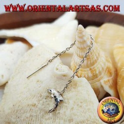 Pendientes de plata con delfines de 6 cm.