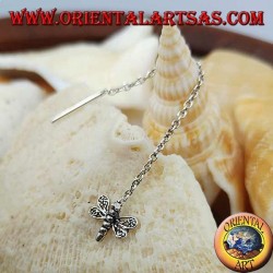 Silberne Kettenohrringe mit 6 cm Libelle