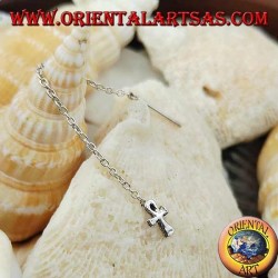 Boucles d'oreilles chaîne en argent avec croix ankh de 6 cm