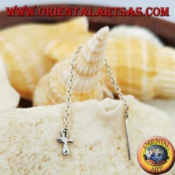 Silver chain earrings with 6 cm ankh cross