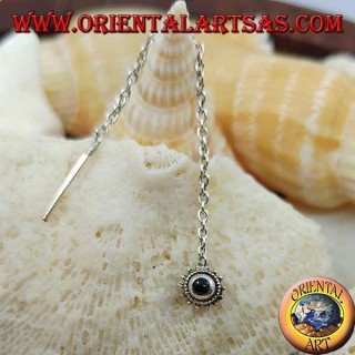 Silberohrringe mit Sonnenkette mit 6 cm Onyx