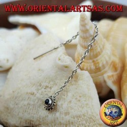 Silver earrings with sun chain with 6 cm onyx