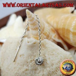 Pendientes de plata con cadena solar con ónix de 6 cm.