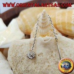 Pendientes de plata con cadena de sol con lapislázuli de 6 cm.