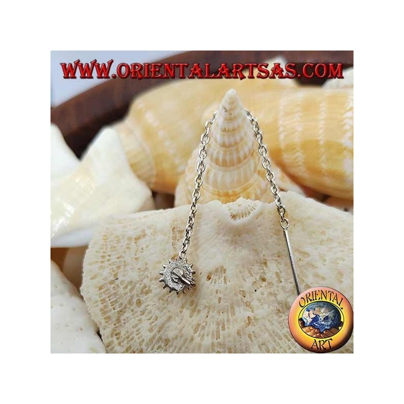 Silver earrings with sun chain with 6 cm lapis