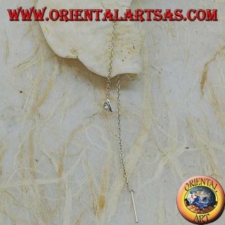 Boucles d'oreilles chaîne en argent avec strass blancs de 9 cm