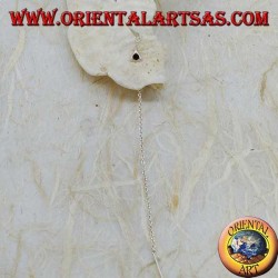 Boucles d'oreilles chaîne en argent triangle avec strass noir 9 cm