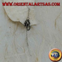 Silberne Kettenohrringe mit 7 cm Onyxskorpion