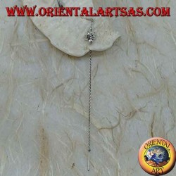 Pendientes de cadena de plata con araña de 10 cm.