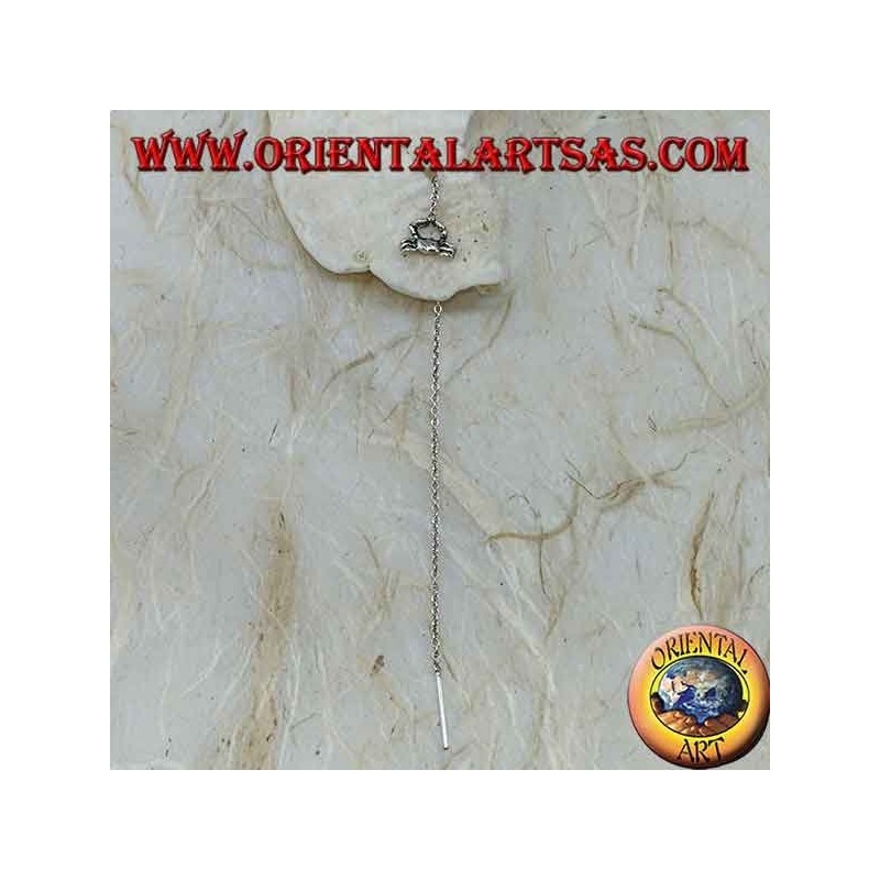 Orecchini in argento a catenina con granchio da 9 cm