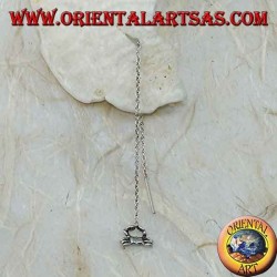 Boucles d'oreilles chaîne en argent avec crabe de 9 cm