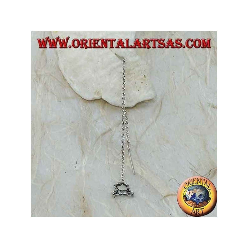 Orecchini in argento a catenina con granchio da 9 cm