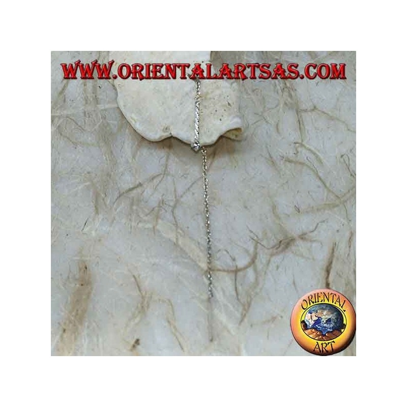 Orecchini in argento a catenina treccia con zircone finale da 9 cm