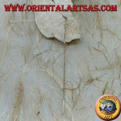 Pendientes de cadena trenzada de plata con circón final de 9 cm.