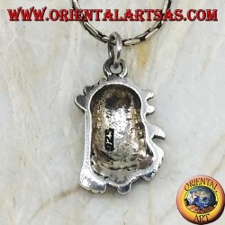 Colgante de plata cara de un indio nativo en relieve