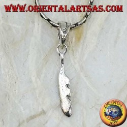 Simple feather-shaped silver pendant (symbol of purification)