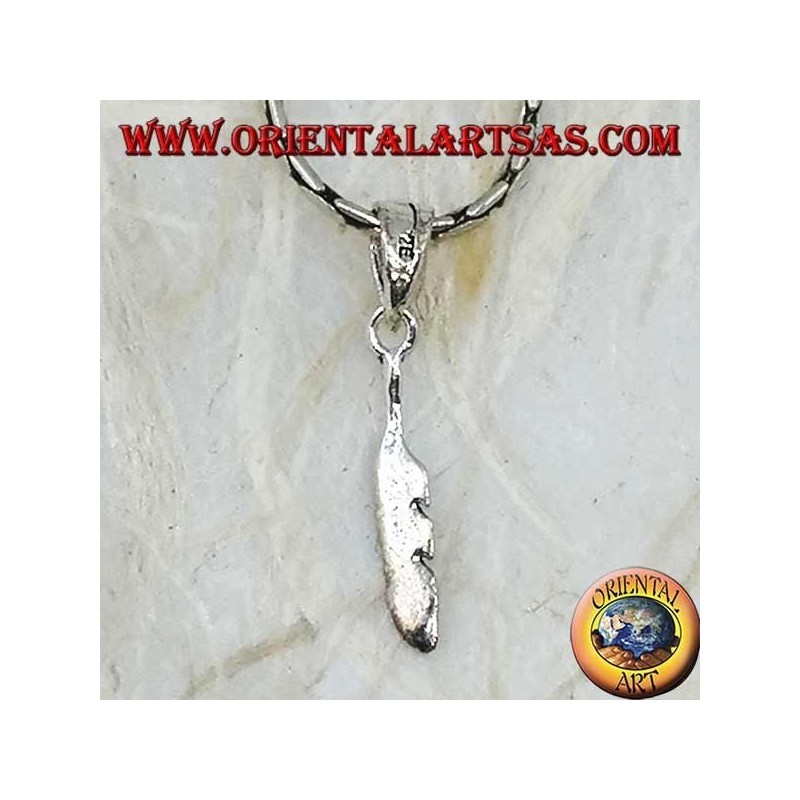 Pendentif simple en forme de plume en argent (symbole de purification)
