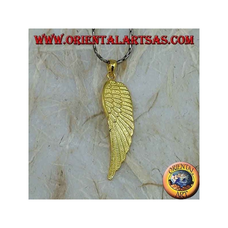 Silver pendant Angel wing gold plated