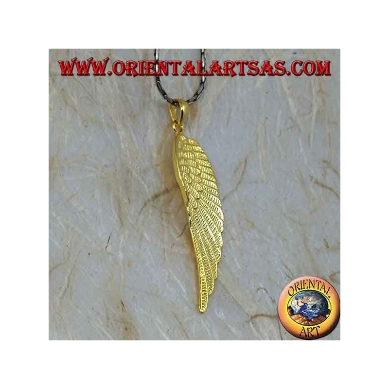 Pendentif en argent Aile d'ange plaqué or