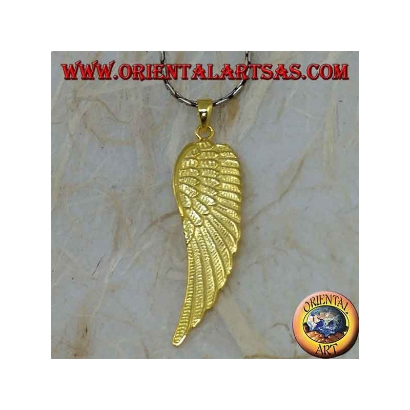 Pendentif en argent Aile d'ange plaqué or