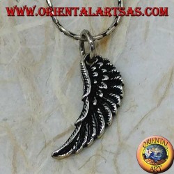 Pendentif en argent en forme d'aile d'ange en relief